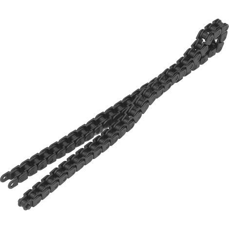 Chaîne porte-câbles noire fermée en plastique, flexible, pas de 8 mm, longueur de 400 mm, 50 maillons (1/5)