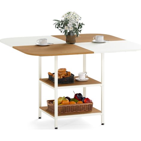 COSTWAY 120cm Modern Dining Table Square Kitchen Table (1/5)