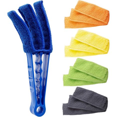 Duster Pour Stores - Bras Réglables En Polyéthylène - Nettoyage Double Face Pour Stores Verticaux Et Horizontaux - 5 Manchons En Microfibre (1/5)