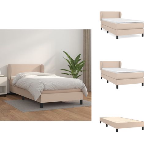 The Living Store Boxspringbett Matratze Cappuccino-Braun 100x200cm Kunstleder - Kunstleder Matratze (1/5)