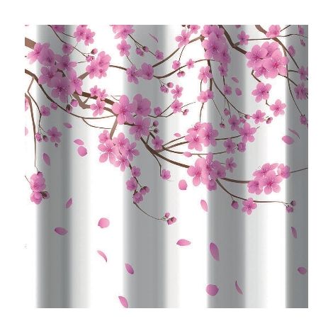 TENDA PER DOCCIA 2 LATI IN TESSUTO CM. 180 X 200 Mod. Sakura Rosa- DH- pezzi 1
