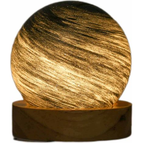 Lampe de Table Galaxy de Planet Art - Lampe Lunaire Multicolore avec Bois et Verre, Dimming Stepless, 250g, 3 Color, Décoration Romantique pour Toutes Occasions (1/5)