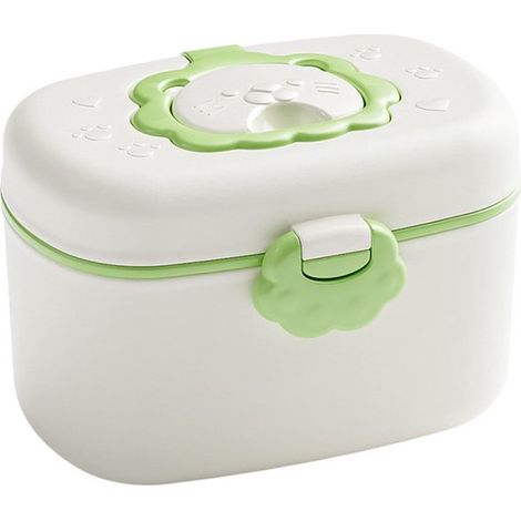 Barattolo per latte in polvere a forma di gatto (piccolo, 380 ml) Ermetico, include misurino e forchetta Ideale per alimenti per neonati e da viaggio (1/5)