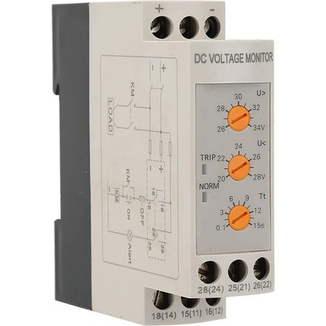 Relais de Surveillance de Tension, Relais de contre les Surtensions et les Sous-tensions DC 12 V 24 V 36 48 (DC24V) (1/5)