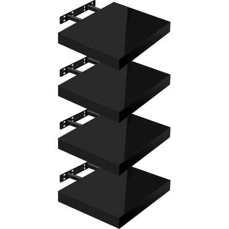 WOLTU 4 x Étagère Murale, Tablette Murale Panneau de Bois, Étagère Flottante, Étagère à Livres, 30x22, 9x3, 8cm, Nior RG9489sz-4