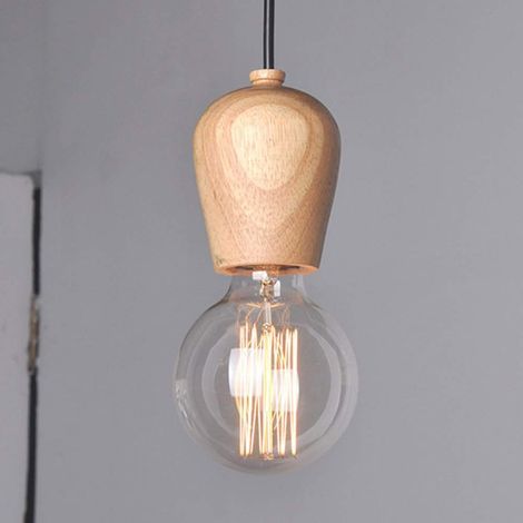 E27 Créatif Suspensions Luminaires Industrielle Bois Plafonnier Moderne Luminaire Lumiere Contemporain Suspensions Plafonniers Luminaire (Type B) (1/5)