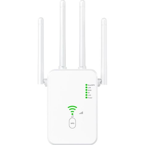Répéteur WiFi, Booster WiFi,Amplificateur Wi-FI - Répéteur WiFi 300Mbps, amplificateur sans Fil, amplificateur de Signal à Longue portée pour Chambre à Coucher (1/5)