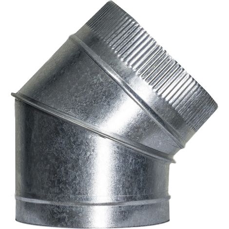 WOLFPACK LINEA PROFESIONAL codo estufa galvanizado de  200 mm. 45° (0,8 mm.)