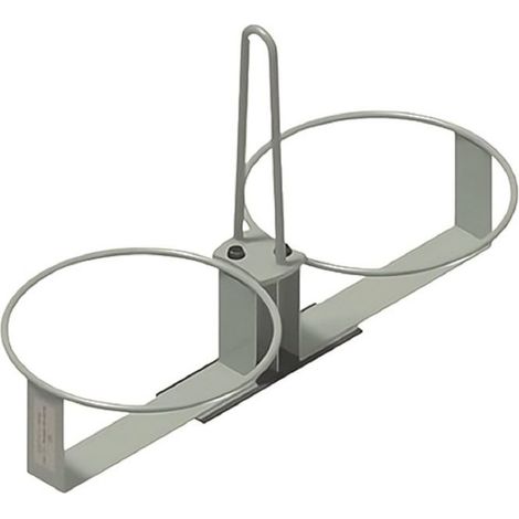Vigor Portasecchie per muratore in acciaio zincato 2 posti diametro interno 305 mm diametro esterno 325 mm spessore base 10 mm colore Acciaio