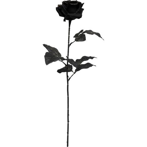 Branche décorative spéciale fêtes Rose Noire pailletée dorée H 62 cm - Feeric Christmas