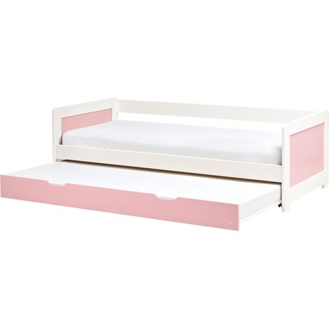 Cama nido infantil deslizante de madera de pino rosa 90 x 200 cm Gravelines