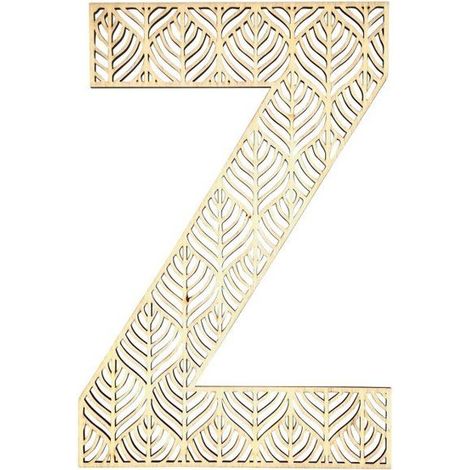 MégaCréa DIY - Lettre Z en bois Alphabet géant ajouré 24 cm