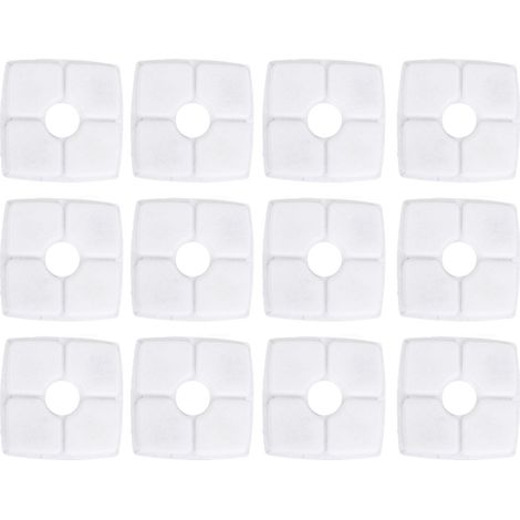 Lot de 12 filtres à charbon actif pour fontaine à eau carrée (1/4)