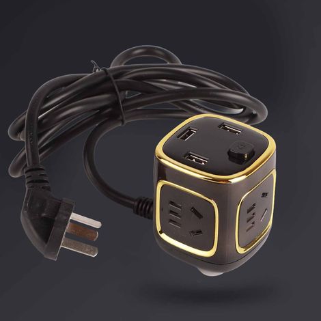Universeller Mehrfachsteckdosen-Reiseadapter 220 V Typ 5, 5-Port-Konverter, 1,8 Meter Länge, für Zuhause (1/5)