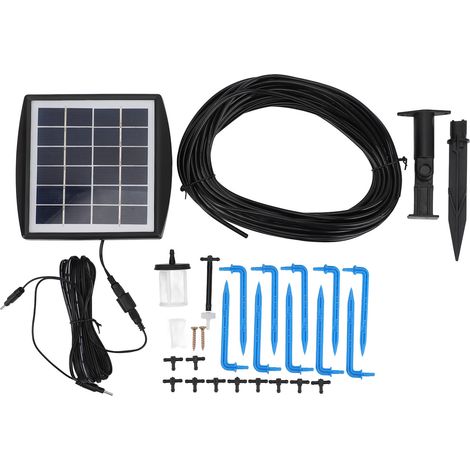 Ortviai Kit d'arrosage goutte à goutte solaire automatique 6 modes, 6 V / 2 W, étanche IP65, 10 m (1/5)