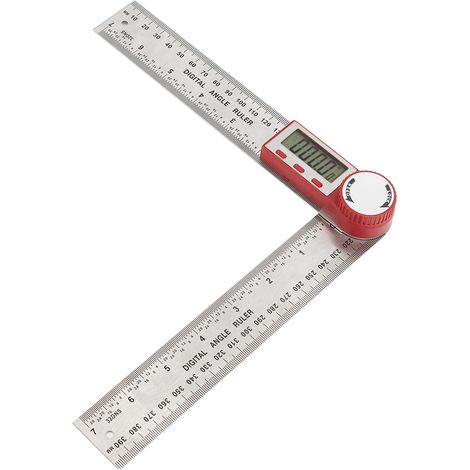 Appareil de mesure d'angle numérique électronique en acier inoxydable, rapporteur 360°, règle 0-200 mm (1/5)