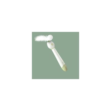 Canne à plumes laser double tête pour chat, 2 en 1, rétractable, avocat vert –