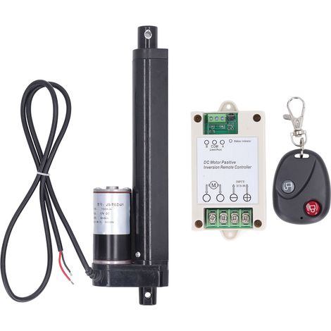 Linearer elektrischer Stellantrieb 1000 N mit 150 mm Hub, schwarze Aluminiumlegierung, 24 V DC, mit Fernbedienung und Steuerung für Bett und Sofa