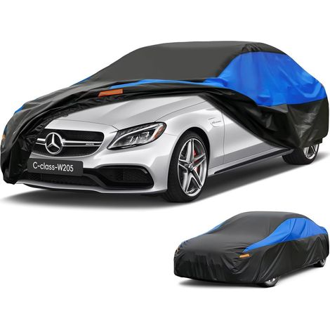 Bâche Voiture Exterieur Respirante, Compatible avec Classe C W205/W206/A205(2018-2024) Housse de Protection Voiture Extérieur, Toutes Saisons Peuvent Tout Gérer Contre Pluie Soleil Poussière.,Taille p (1/5)