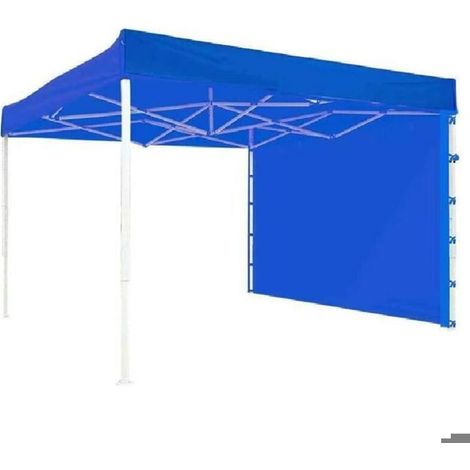 Toile pour tonnelle de jardin (3 x 2 m) – Tissu Oxford imperméable – Rideaux latéraux inclus pour les quatre coins – Bleu (1/5)