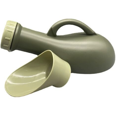 Urinoir Homme Femme Portable Unisexe: Pistolet Urinal Avec Urinoir portable unisexe : poignée avec couvercle, pistolet à urine, urinoir de voyage, urinoir de lit, urinoir de camping 1 L, vert armée (1/2)