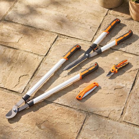 Set da Giardinaggio 4 Pezzi con Cesoie, Troncarami, Forbici da Potatura e Seghetto Pieghevole