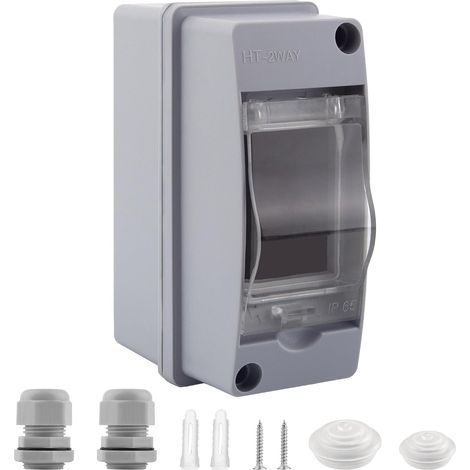 Boîte de distribution Boîte de disjoncteur à 2 voies Boîte de protection de distribution en plastique ABS étanche pour mur intérieur (1/2)