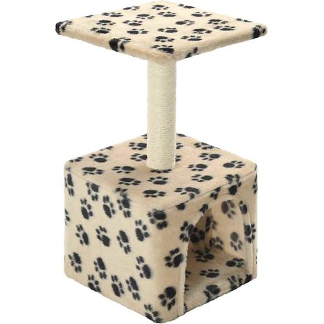 Maison Exclusive - Albero per Gatti e Tiragraffi Sisal 55 cm Zampe Stampate Beige (1/5)