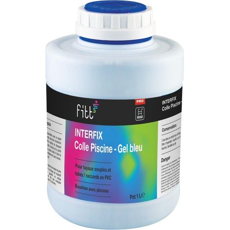 Colle piscine gel bleu Interfix 1L - Fitt - Bleu (1/3)