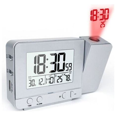 USB Charging Clock 3531 Argent Réveil Neutre - Argent (1/4)