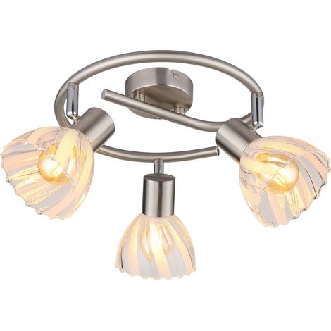 Lampe de plafond à 3 lampes Zachery nickel - 54315-3 (1/5)