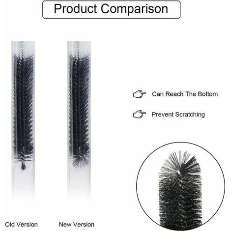 Lot de 12 brosses de nettoyage en nylon et acier inoxydablePour bouteilles, claviers et coins difficiles d'accèsRangement facile (1/3)