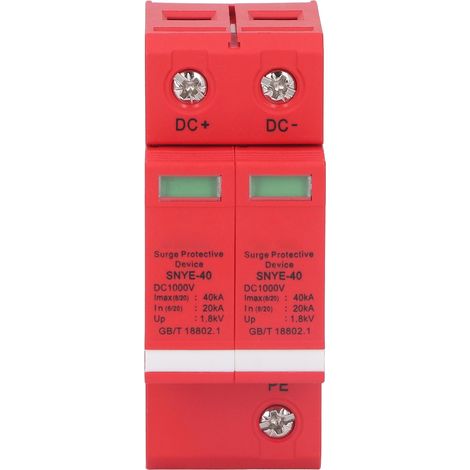 Boîtier de Protection Parafoudre DC 1000V 40KA 2P - Disjoncteur pour Installation Solaire Photovoltaïque (1/5)