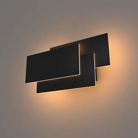 Applique Murale Led Interieur 24W Lampe Murale Moderne Simple Applique Murale Blanc Chaud 3 En 1 Pour Salon Chambre Escalier Couloir Noir (1/4)