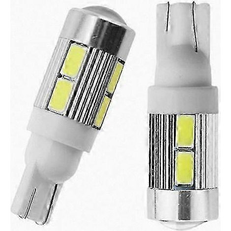 Lot de 4 ampoules LED ambrées 12V T10 W5W 2825 pour éclairage de courtoisie, éclairage de plaque d'immatriculation et feux de virage de voiture, puces SMD 5630 (1/3)