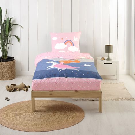 Caradou® Parure de lit enfant 90x190cm avec couette Licorne (1/5)