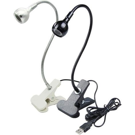 LED-UV-Lampe mit Klemme, flexibler Metallschlauch, USB-UV-Lampe, Mini-UV-Gel-Härtungslampe, Schreibtischlampe, Nageltrockner, DIY-Maniküre, 1 Stück (Schwarz)