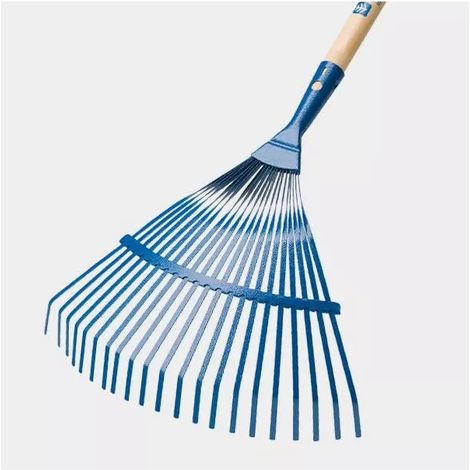 rastrello da giardino con denti non regolabili e manico in faggio, 130 cm