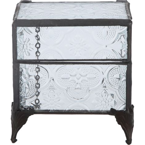 Boîte de rangement pour bijoux, bagues et autres petits objets en verre coloré (1/5)