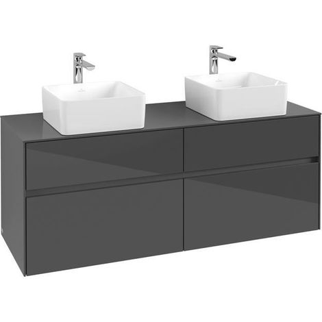 VB WTUS Collaro C048B0 1400x548x500mm avec support. 4 étagères pour 2 WT Gris brillant