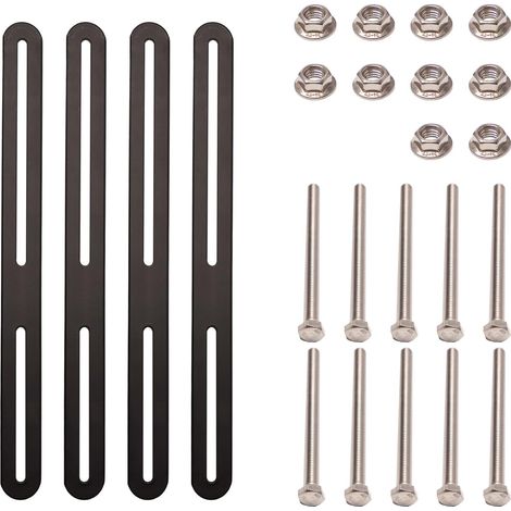 4 x Post Box Brackets 280 x 24 mm External Post Box Attachment Stainless Steel Flat Connector Kit for Fixing Mailbox on Gates or Fences (1/5)