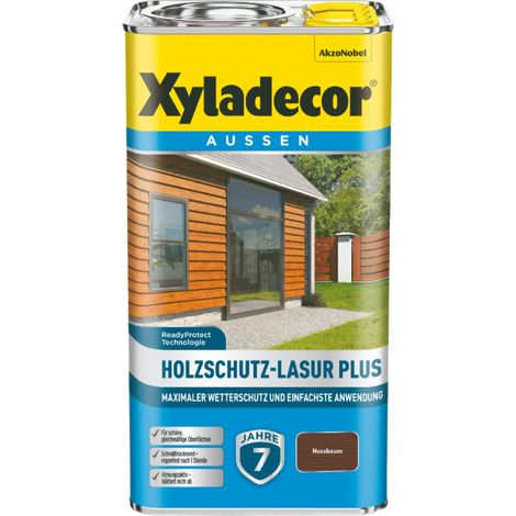 Xyladecor Holzschutz-Lasur Plus, Maximaler Wetterschutz und einfachste Anwendung, Nussbaum, 4 l (1/5)