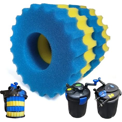 (Jaune Bleu - AUCUN) VELIF - Filtre éponge de rechange GPH pour bassin sous pression, compatible avec les bassins biologiques pressurisés VIVOGROW et les modèles Grech/SUNSUN CPF-2500/CPF (1/4)