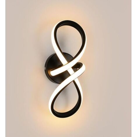 Plafonnier LED Moderne, Luminaire Plafonnier Courbé, éclairage de Plafond pour Salon, Chambre, Cuisine, Salle à Manger - 20W - Noir - Lumière Chaude 3000K(L29W10) (1/5)