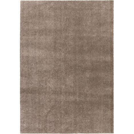 BOBOCHIC - Tapis poils ras lavable MIREILLE uni 120x170 Marron (1/5)