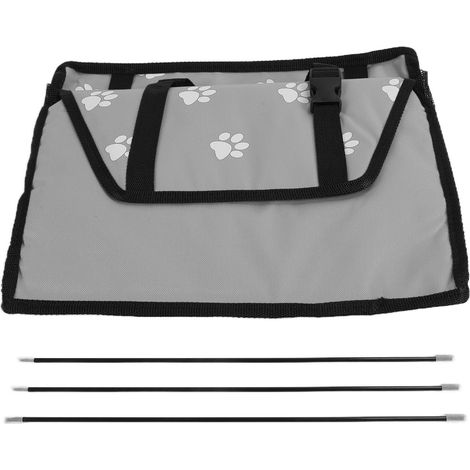 Cage de transport pour animaux de compagnie à motif pattes d'ours, lavable, avec barre de support, grise. Siège de sécurité pour animaux de compagnie pour voyage en voiture. (1/5)