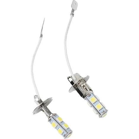Ampoules LED Irovami H3 (lot de 9) 5050 SMD, faisceau à 360°, 12 V, blanc 6000 K, 1,76 W, pour feux de jour, antibrouillards et autres feux de route - Lot de 2 (1/5)