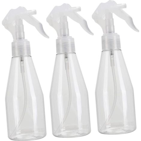Lot de 3 petits flacons pulvérisateurs transparents de 200 ml - Flacons pulvérisateurs manuels - Conviennent pour le nettoyage, l'arrosage et l'hydratation des plantes (1/4)