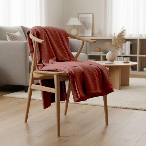 SACASA - Manta plaid marrón castaño 130x170cm PANORA