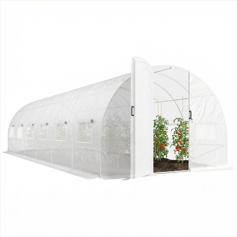 Serre de jardin Serre tunnel de jardin 24 m² acier galvanisé (1/5)